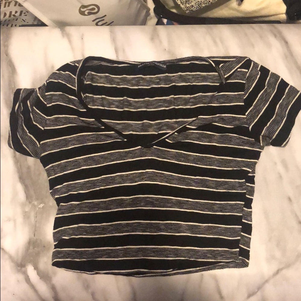 Striped v neck crop top from Brandy Melville